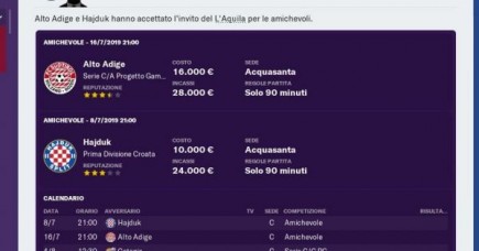 Prime amichevoli per i rossoblù. Sfide con Hajduk e Suditirol